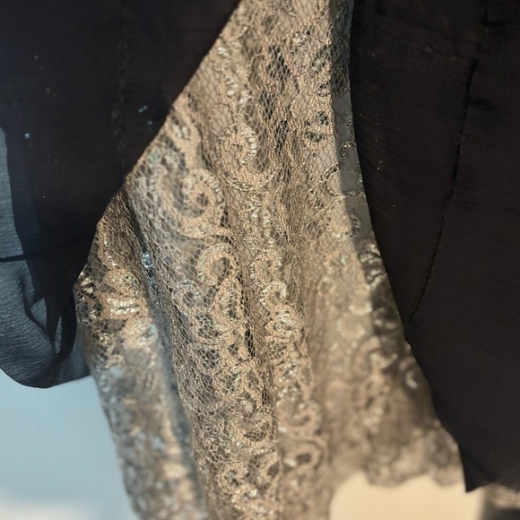 Womens BCBG Black Sheer Beaded Cocktail Dress Size 2 - Picture 7 of 11